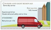 man with van ,  Courier + Light removals