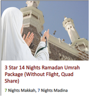 3 Star 14 Nights Ramadan Umrah Package (Without Flight,  Quad Share)